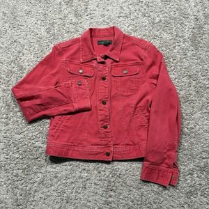 Lauren Ralph Lauren Jeans Co Women's Jeans Jacket Red SZ L Double Chest Pocket